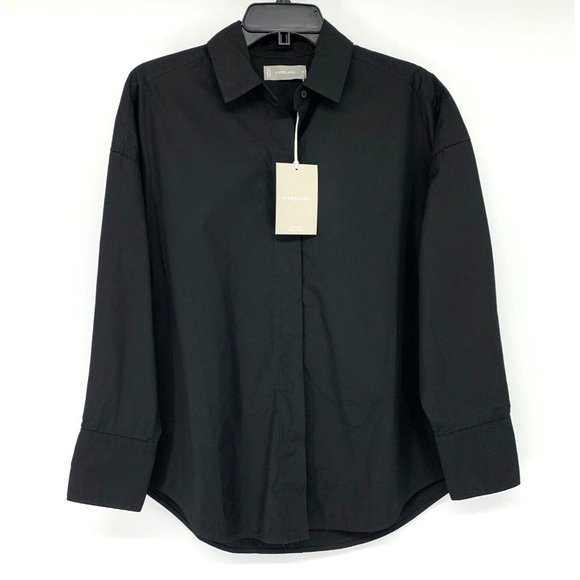 Everlane Shirt Black Oversized Poplin Button Down Long Sleeve NWT - Picture 3 of 12